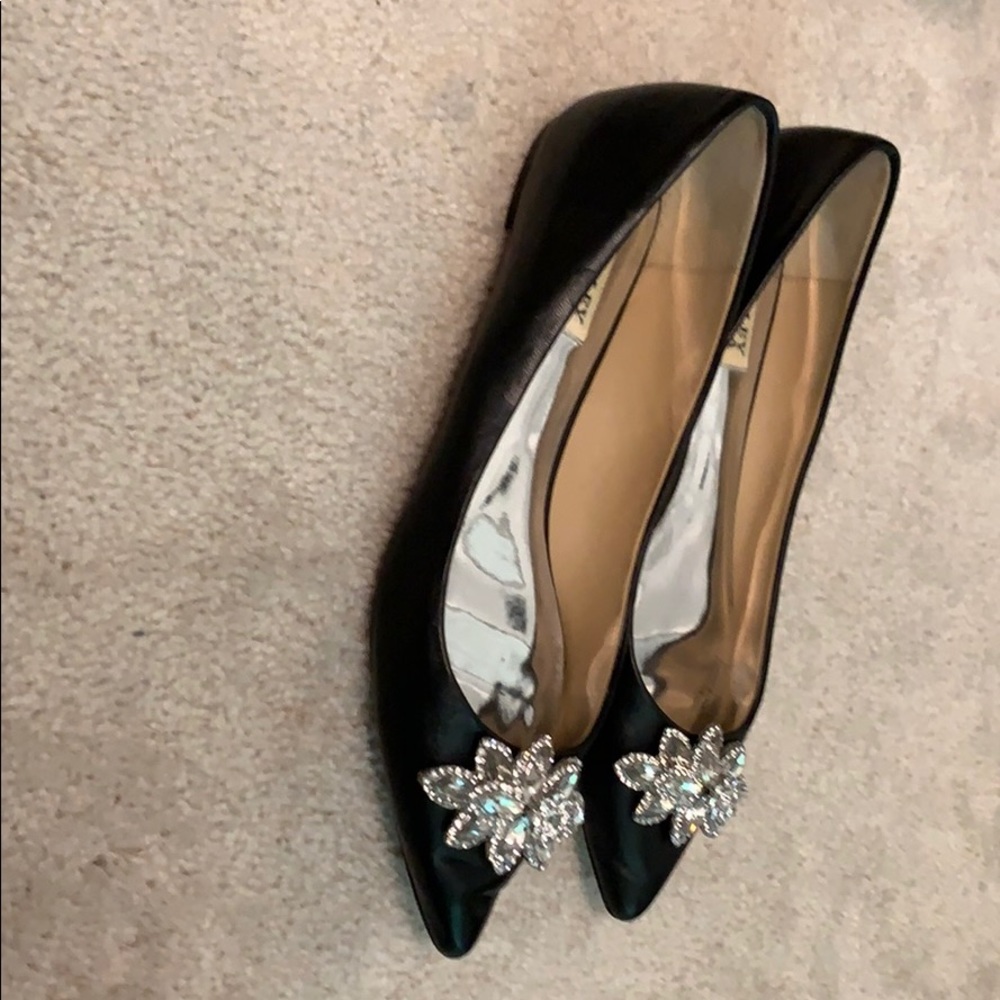 Badgley Mischka black leather flats size 8 - Picture 2 of 3
